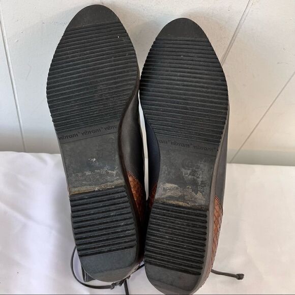 Designer Lorenzo Banfi Quilted Leather Snakeskin Slip On Boot Ankle Brown Sz 8.5 - Picture 10 of 12